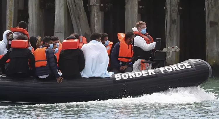 UK border force intercepts record number of migrants crossing English channel in one day