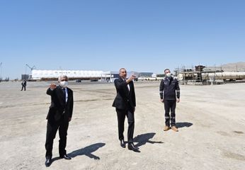President Ilham Aliyev attended sail away of Garabagh field jacket - UPDATED