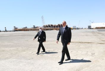 President Ilham Aliyev attended sail away of Garabagh field jacket - UPDATED