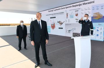 President Ilham Aliyev attended sail away of Garabagh field jacket - UPDATED