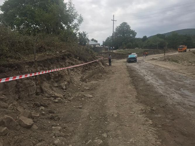 Ancient historical monument and art exhibits found during road construction in Azerbaijan's Ismayilli