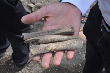 Ancient historical monument and art exhibits found during road construction in Azerbaijan's Ismayilli