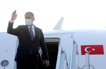 Minister of National Defense of Turkey Hulusi Akar arrives in Azerbaijan