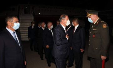 Minister of National Defense of Turkey Hulusi Akar arrives in Azerbaijan