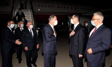 Minister of National Defense of Turkey Hulusi Akar arrives in Azerbaijan