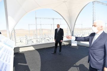 President Ilham Aliyev viewed construction of 330/220/110 kV Gobu power substation
