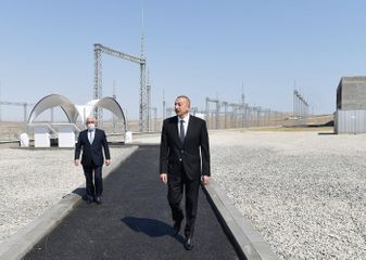 President Ilham Aliyev viewed construction of 330/220/110 kV Gobu power substation