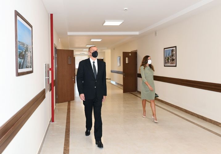President Ilham Aliyev and first lady Mehriban Aliyeva attends opening of new school in Baku