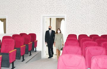  President Ilham Aliyev and first lady Mehriban Aliyeva attended opening of Sattar Bahlulzade Culture House in Surakhani district