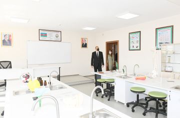 President Ilham Aliyev and first lady Mehriban Aliyeva attends opening of new school in Baku