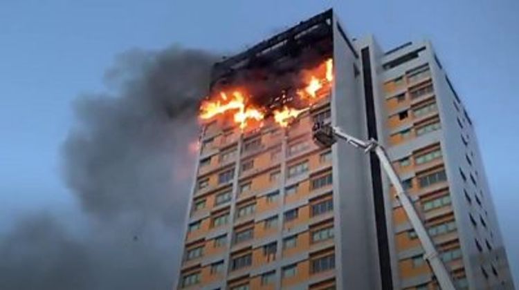 Fire breaks out in Madrid tower block