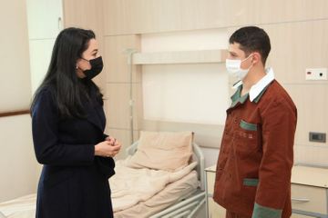 Azerbaijani Ombudsman visited military servicemen wounded in Patriotic War