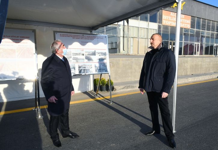 President Ilham Aliyev views work done on renovated section of Baku-Guba-Russian Federation state border highway