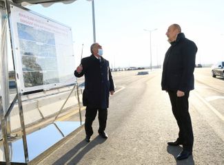 President Ilham Aliyev views work done on renovated section of Baku-Guba-Russian Federation state border highway