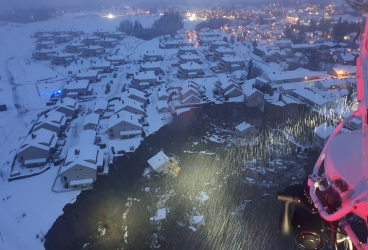 Landslide hits residential area in Norway, 10 hurt, 11 people missing