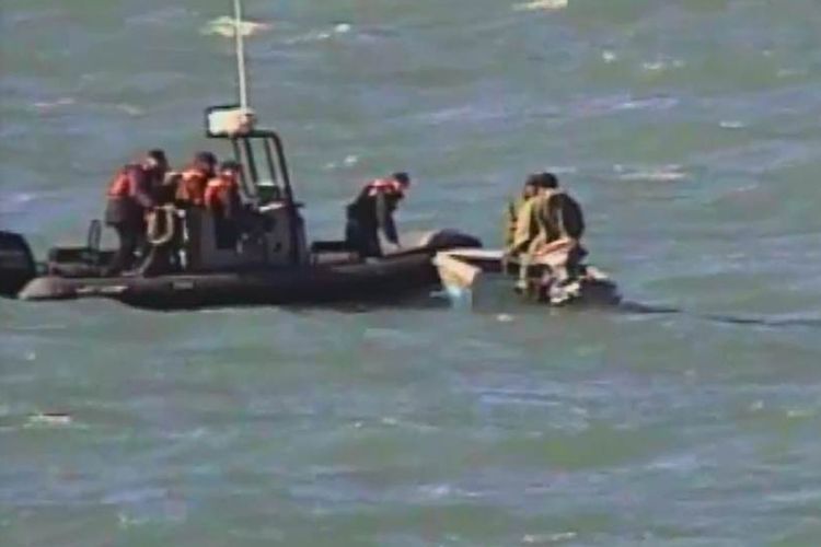 Border guards rescue two fishermen exposed to drowning danger in Caspian Sea
