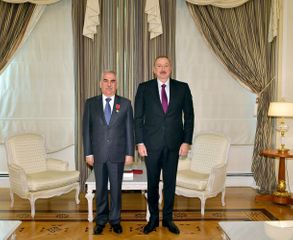 President Ilham Aliyev presents "Sharaf" Order to Vasif Talibov