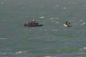 Border guards rescue two fishermen exposed to drowning danger in Caspian Sea