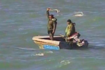 Border guards rescue two fishermen exposed to drowning danger in Caspian Sea