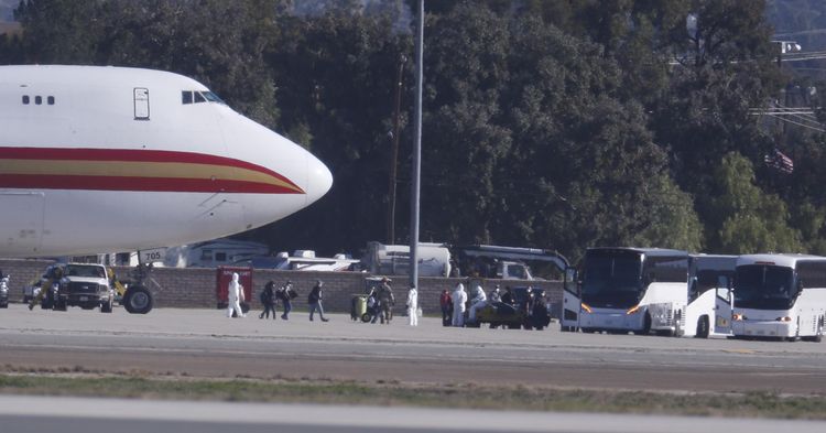 About 350 U.S. evacuees from China en route to California, says Pentagon