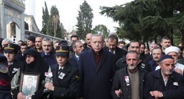 Turkish President attends funeral of military serviceman, died as result of snow avalanche