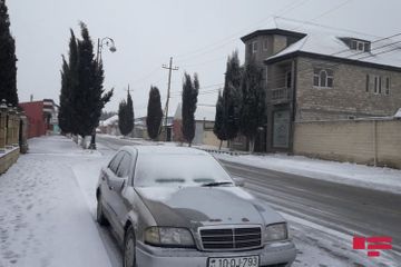 Height of snow cover reaches 43 cm, temperature drops to -15 °C in northern region of Azerbaijan - PHOTO