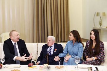 President Ilham Aliyev presents "Sharaf" Order to People’s Artist Alibaba Mammadov