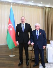 President Ilham Aliyev presents "Sharaf" Order to People’s Artist Alibaba Mammadov