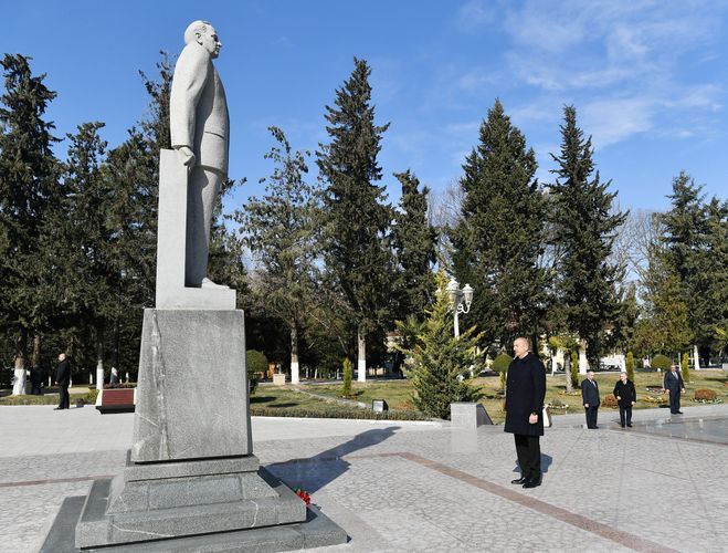 President Ilham Aliyev arrived in Kurdamir district for visit