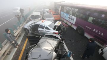 2 killed, dozens injured in highway pileup in South Korea