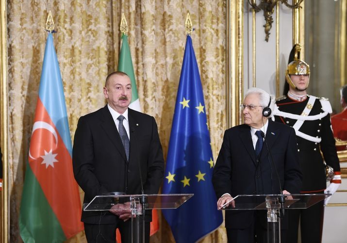 Azerbaijani, Italian presidents made press statements  - UPDATED