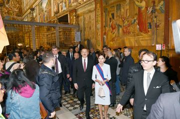 President Ilham Aliyev and first lady Mehriban Aliyeva viewed Sistine Chapel and St. Peter's Basilica in Vatican