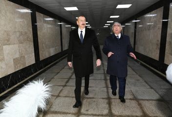 President Ilham Aliyev inagurates an underpass in Baku - UPDATED