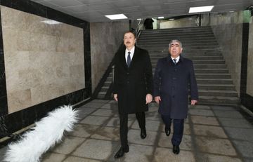 President Ilham Aliyev inagurates an underpass in Baku - UPDATED