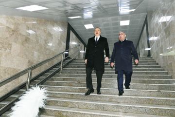 President Ilham Aliyev inagurates an underpass in Baku - UPDATED