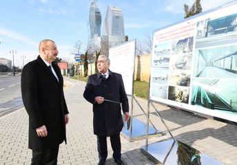 President Ilham Aliyev inagurates an underpass in Baku - UPDATED