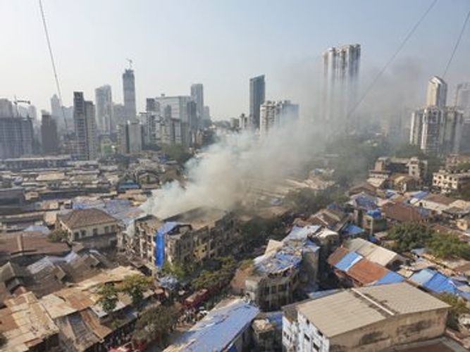Eight injured in massive fire in building of India's financial capital Mumbai