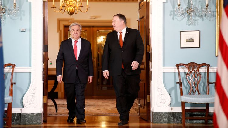 Pompeo and Guterres discussed issues of Venezuela and the Middle East