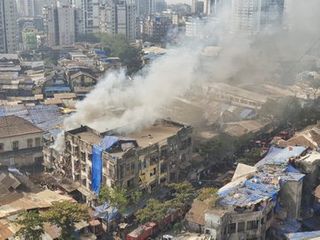 Eight injured in massive fire in building of India's financial capital Mumbai