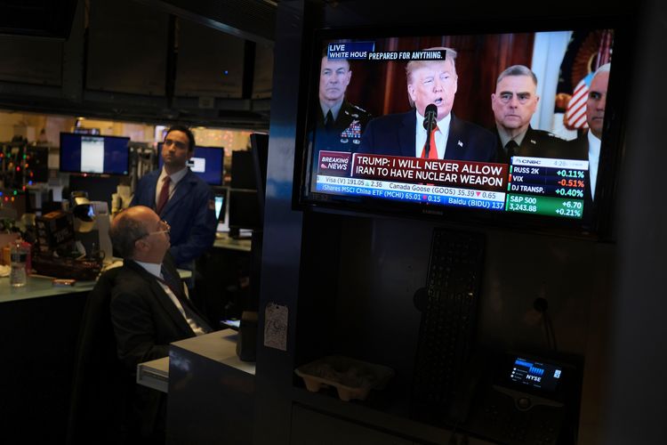 Oil prices plunge as Trump speech eases Iran fears