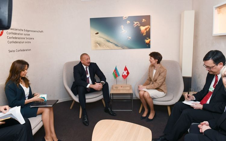 Azerbaijani and Swiss Presidents meet in Davos