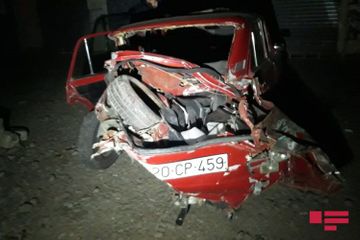 Car collided with train in Azerbaijan