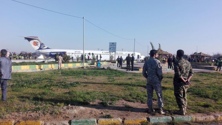 Iranian passenger plane slides off runway into highway, passengers safe
