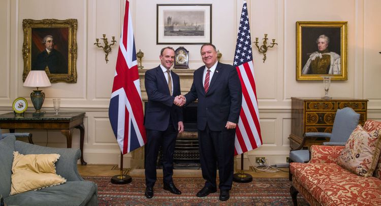 US Secretary of State Mike Pompeo meets his counterpart Dominic Raab
