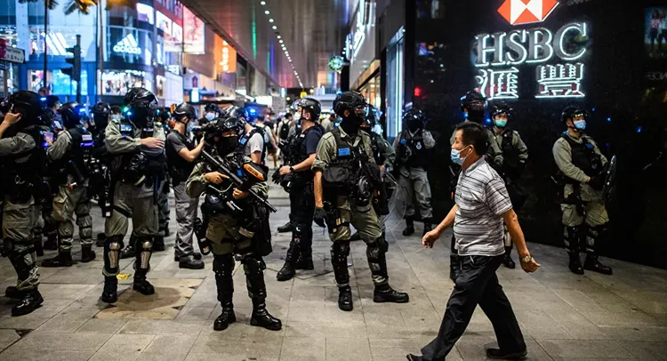 Hong Kong demonstrators stage unauthorised rally against new National Security Law 