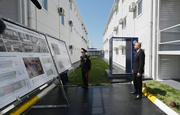 President Ilham Aliyev and first lady Mehriban Aliyeva attended the inauguration of modular hospital for treatment of coronavirus patients opened in Khatai district of Baku - UPDATED