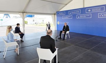 President Ilham Aliyev and first lady Mehriban Aliyeva attended the inauguration of modular hospital for treatment of coronavirus patients opened in Khatai district of Baku - UPDATED