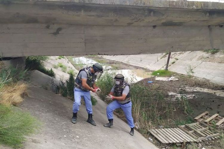 13 pieces of missiles for antiaircraft artillery cannons found under bridge in Azerbaijan’s Khyzy region - PHOTO