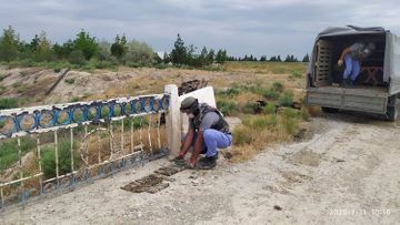 13 pieces of missiles for antiaircraft artillery cannons found under bridge in Azerbaijan’s Khyzy region - PHOTO
