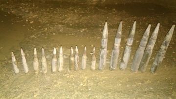13 pieces of missiles for antiaircraft artillery cannons found under bridge in Azerbaijan’s Khyzy region - PHOTO